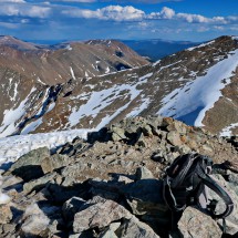 Summit of 4351 meters high Torreys Peak with Greys Peak on the the right. Both are the tallest mountains of the Front Range.